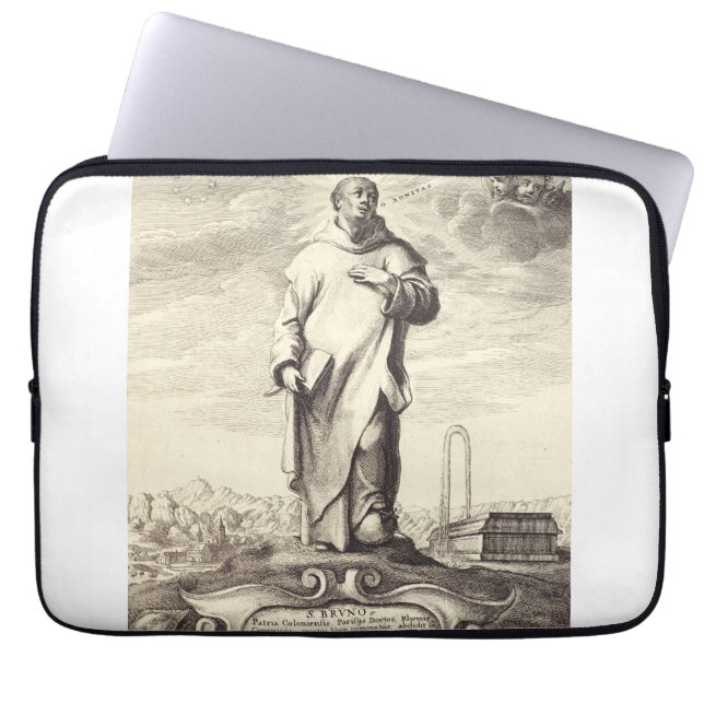 Housse Pour Ordinateur Portable Saint Bruno de Cologne Gravure Ancienne Style Arti (Devant)