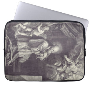 Housse Pour Ordinateur Portable Saint François de Sales Art en noir et blanc