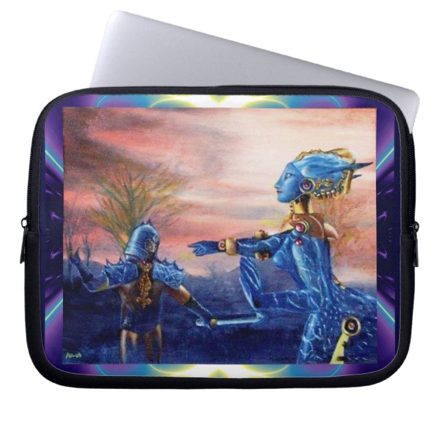 HOUSSE POUR ORDINATEUR PORTABLE SAINT GEORGE ET ALIEN DRAGON (Devant)