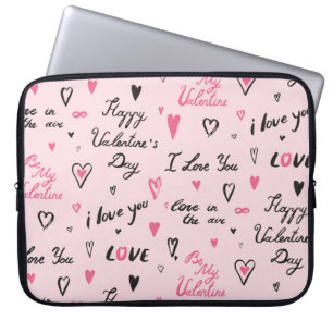 Housse Pour Ordinateur Portable Saint-Valentin : Arrière - plan "Je t'aime".