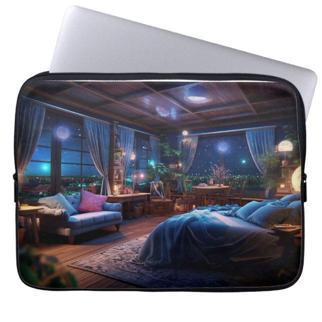 Housse Pour Ordinateur Portable Salle d'Imaginaires la nuit (Devant)