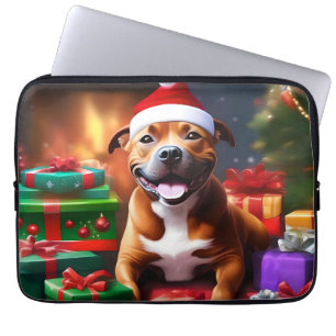 Housse Pour Ordinateur Portable "Santa Paws : La surprise festive de Staffy"