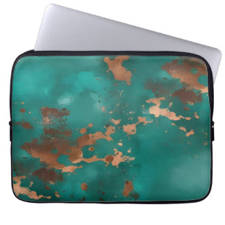 Housse Pour Ordinateur Portable Sarcelle et bronze