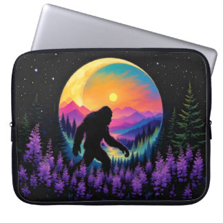 Housse Pour Ordinateur Portable Sasquatch Rainbow Mountain Moon Horloge murale