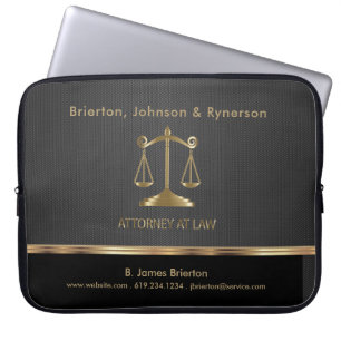 Housse Pour Ordinateur Portable Scales de justice - Conception d'avocat - Noir