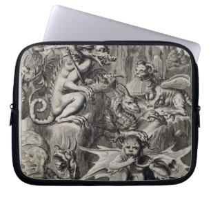 Housse Pour Ordinateur Portable Scène de l'enfer, illustration de partie Cha du