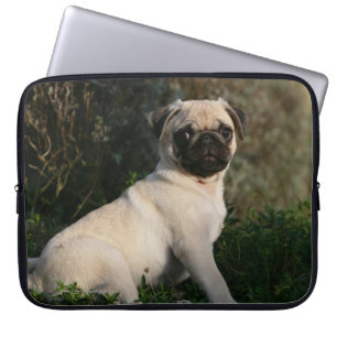 Housse Pour Ordinateur Portable Séance de chiot de carlin de faon