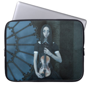Housse Pour Ordinateur Portable Sérieux Art surréel de violoniste victorien gothiq