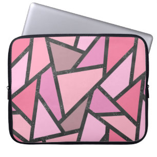 Housse Pour Ordinateur Portable Shades of coral stained glass pattern