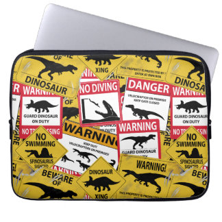 Housse Pour Ordinateur Portable Signes de prudence Dinosaure