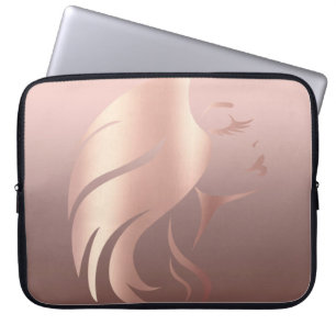 Housse Pour Ordinateur Portable Silhouette de visage de fille tendance cool