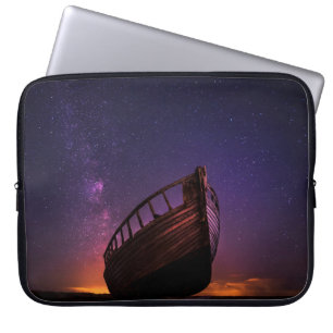 HOUSSE POUR ORDINATEUR PORTABLE SILHOUETTE PHOTOGRAPHIE DU BATEAU DE VOILE SUR LE 