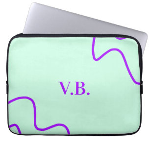 Housse Pour Ordinateur Portable Simple couleur unie ajouter un nom texte monogramm