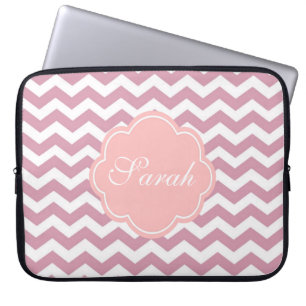 Housse Pour Ordinateur Portable simple, élégant et moderne chevron rose zigzag