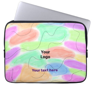Housse Pour Ordinateur Portable Simple logo personnalisé élégant minimal ici entre