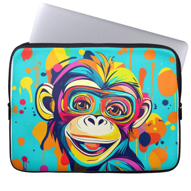 Housse Pour Ordinateur Portable Singe souriant (Devant)