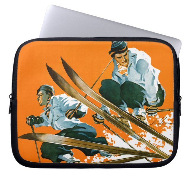 Housse Pour Ordinateur Portable Ski Jumpers par Ski Weld (Devant)