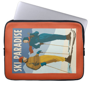 Housse Pour Ordinateur Portable Ski Paradise Impression Vintage