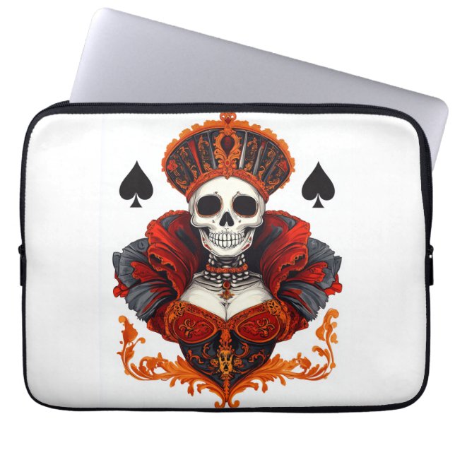 Housse Pour Ordinateur Portable Skull Queen of Spades (Devant)