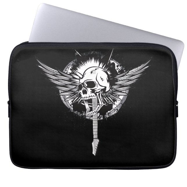 HOUSSE POUR ORDINATEUR PORTABLE SKULL ROCK (Devant)