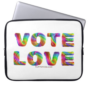 Housse Pour Ordinateur Portable SlipperyJoe vote amour égalité fourrure arc-en-cie