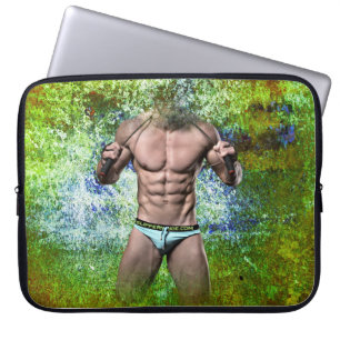 Housse Pour Ordinateur Portable SlipperyJoe's homme adulte très musclé torse nu 