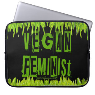 Housse Pour Ordinateur Portable SlipperyJoe's veganisme féministe attention-grabbi