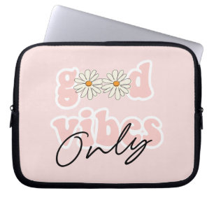 Housse Pour Ordinateur Portable Slogan hippie des années 70 de Good Vibes