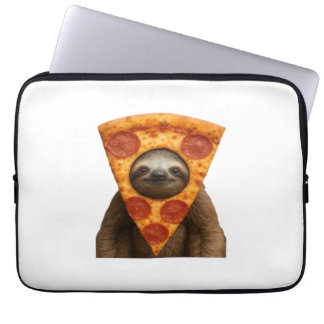 Housse Pour Ordinateur Portable Sloth pizza funny weird prank meme cute happy chri