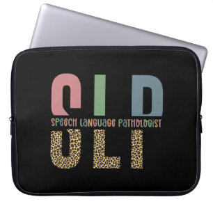 Housse Pour Ordinateur Portable SLP papier guépard orthophoniste cadeau