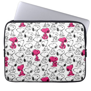 Housse Pour Ordinateur Portable Snoopy Black & Magenta Motif