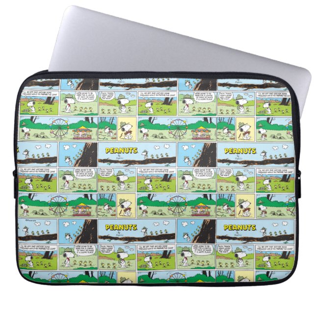 Housse Pour Ordinateur Portable Snoopy & Friends | Go Camping (Devant)