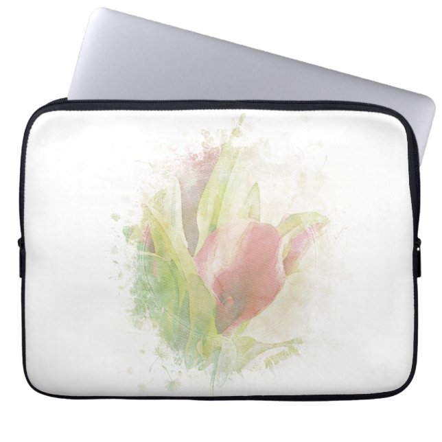 Housse Pour Ordinateur Portable *~* Soft AR12 Artistic Floral Calla Lily Coral (Devant)