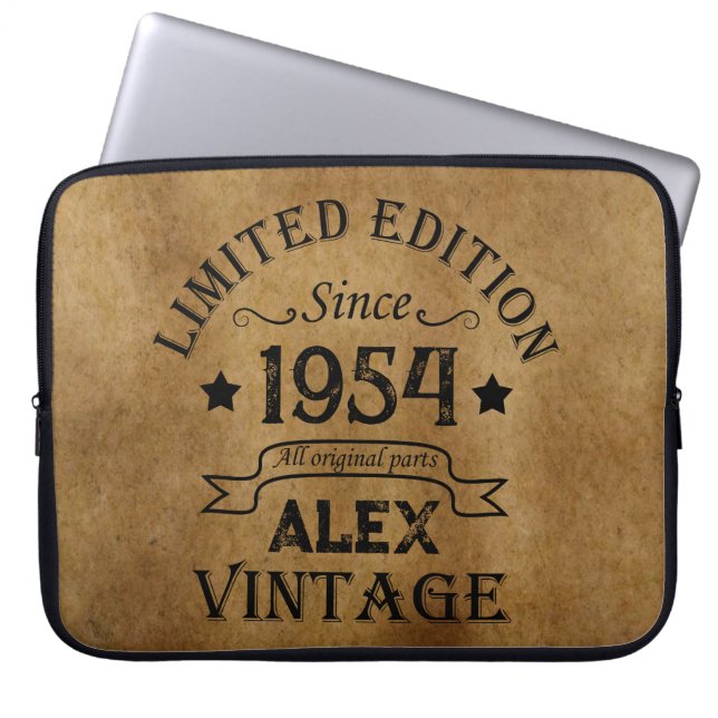 Housse Pour Ordinateur Portable Soixante-dix vintages 70e anniversaire personnalis (Devant)