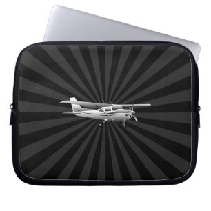 Housse Pour Ordinateur Portable Soleil noir de l'avion Cessna Silhouette