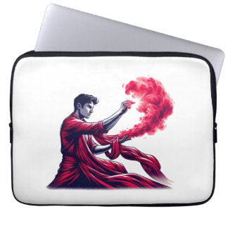 Housse Pour Ordinateur Portable Sorcier Rouge - Magie de la Flamme Cramoisie Mysti