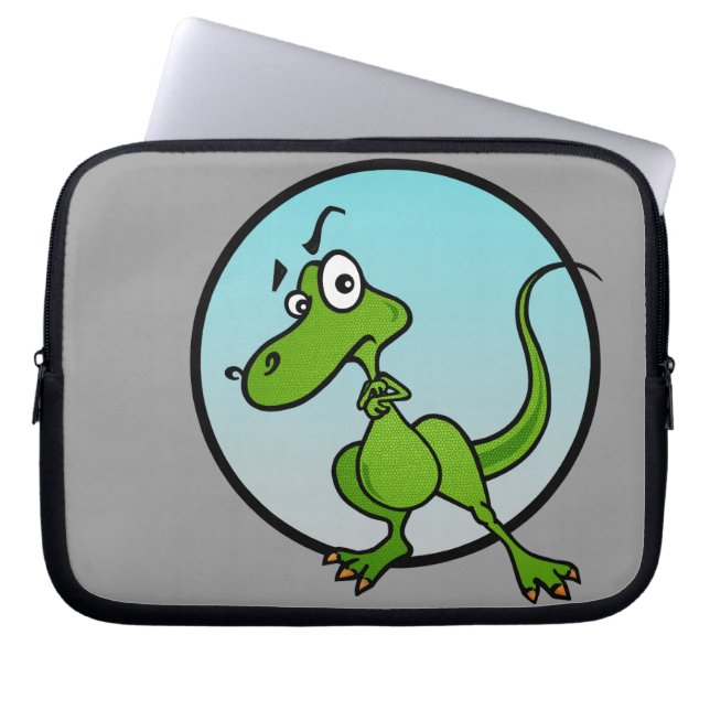 HOUSSE POUR ORDINATEUR PORTABLE SORTIE D'ORDINATEUR PORTABLE DINOSAUR DE CARTOON F (Devant)