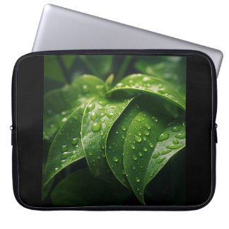 HOUSSE POUR ORDINATEUR PORTABLE SORTIE D'ORDINATEUR PORTABLE EN FEUILLES VERTES