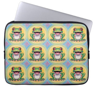 Housse Pour Ordinateur Portable Sourire doux de grenouille