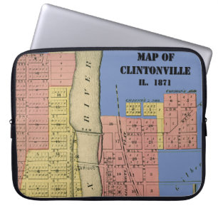 Housse Pour Ordinateur Portable South Elgin Illinois Clintonville Carte Art 1871