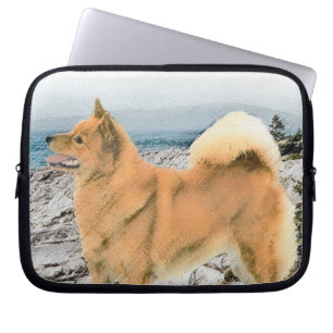 Housse Pour Ordinateur Portable Spitz finlandais à Seashore Peinture - Chien Art
