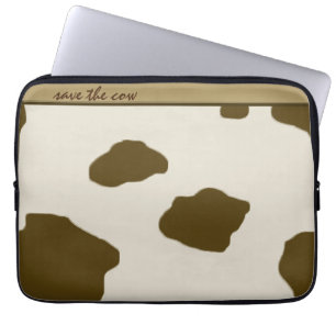 Housse Pour Ordinateur Portable Spots de vache ENREGISTRER LA VACHE brun