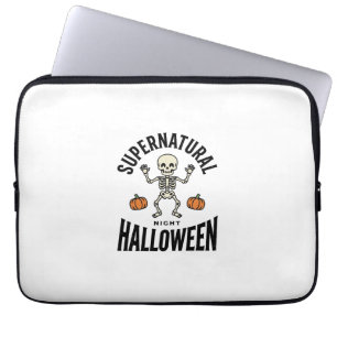 Housse Pour Ordinateur Portable Squelette d'Halloween Surnaturel Drôle Vintage_1