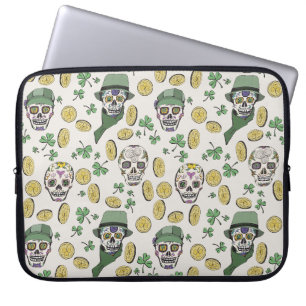 Housse Pour Ordinateur Portable St Patrick's Day Irlandais Crâne à sucre personnal
