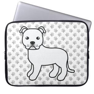 Housse Pour Ordinateur Portable Staffie anglais blanc Chien de dessin animé mignon