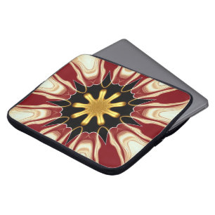 Housse Pour Ordinateur Portable Starburst : Deep Crimson & Gold Luxe Tech Protec