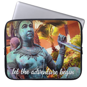 Housse Pour Ordinateur Portable Statue du Guerrier Turquoise Photo Let Adventure B