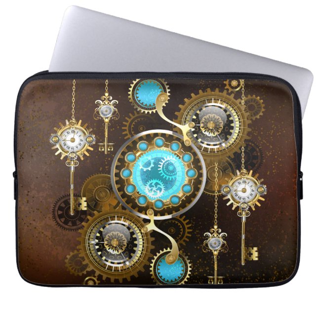Housse Pour Ordinateur Portable Steampunk Rusty Background (Devant)