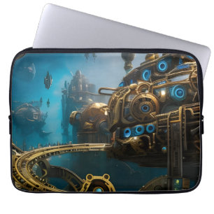 Housse Pour Ordinateur Portable Steampunk ville perdue d'Atlantis
