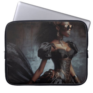 Housse Pour Ordinateur Portable Steampunk Vintage Victorian Lady Black Raven
